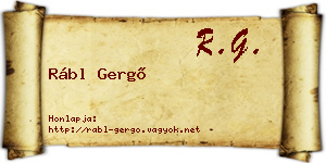 Rábl Gergő névjegykártya